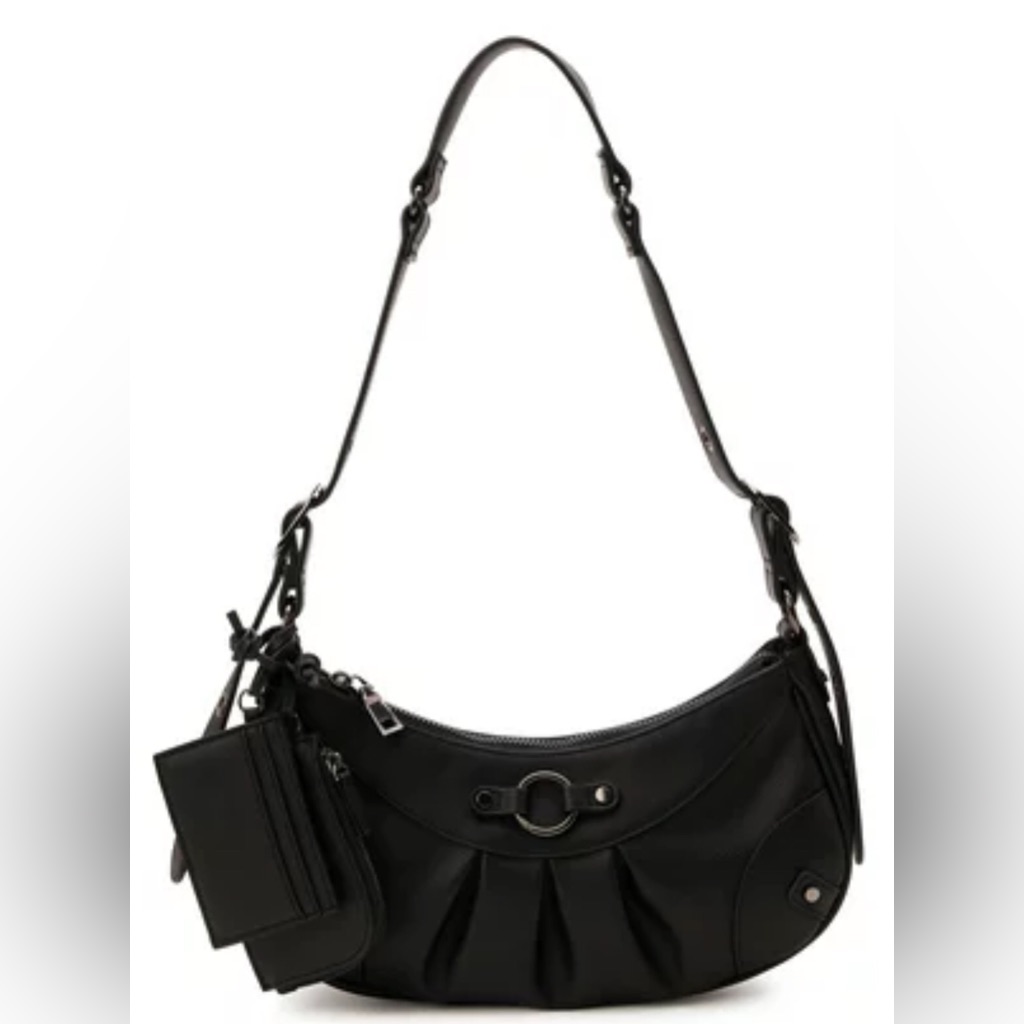 No Boundaries Women's Hands Free Hobo Bag, Black